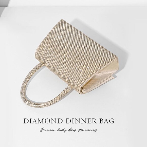 Evening Clutch Purse for Women Sparkly Bow Glitter Wedding Party Shoulder Bag - Picture 6 of 9